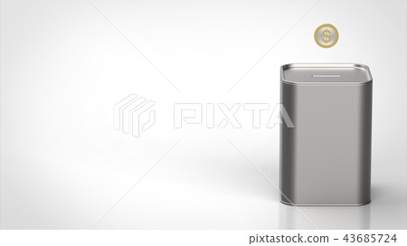 存錢罐和硬幣前面左副本空間 43685724