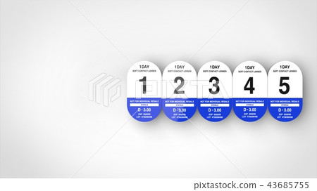 One day contact lens for 1 week Front left copy space One day contact lens for 1 week Front left copy space 43685755