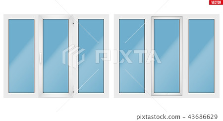 PVC window with three sash 43686629