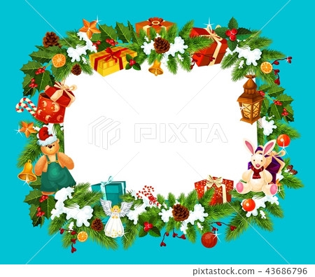 Christmas holiday greeting card frame 43686796