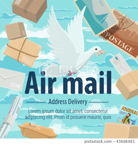 Air mail address delivery pigeon, letters, parsels Air mail address delivery pigeon, letters, parsels 43686981