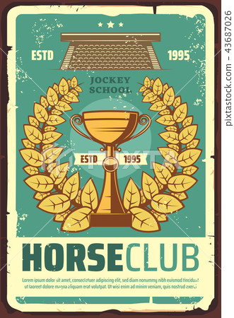 Horse racing club poster with laurel wreath 43687026