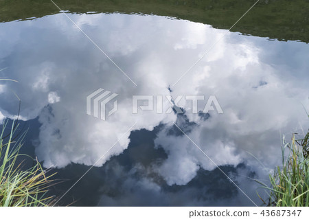 Reflection of the sky in water Reflection of the sky in water 43687347