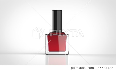 修指甲紅色白色背景正面圖 43687422
