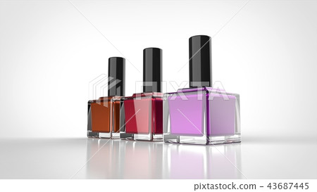 Manicure 3 colors white background 43687445
