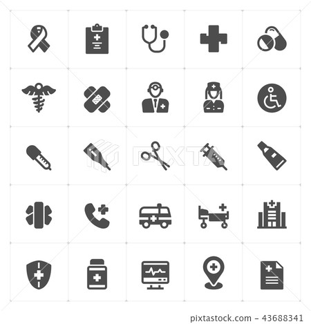 Icon set - Healthcare and Medical filled icon Icon set - Healthcare and Medical filled icon 43688341