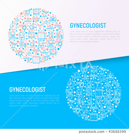 Gynecologist concept in circle 43688399