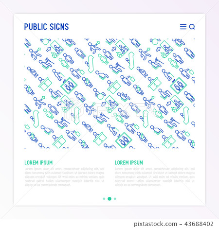 Public signs concept thin line icons 43688402