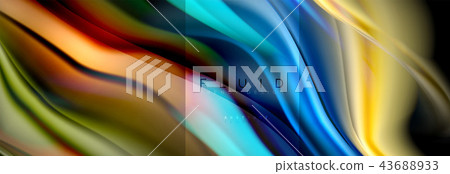 Rainbow fluid abstract shapes, liquid colors design, colorful marble or plastic wavy texture Rainbow fluid abstract shapes, liquid colors design, colorful marble or plastic wavy texture 43688933