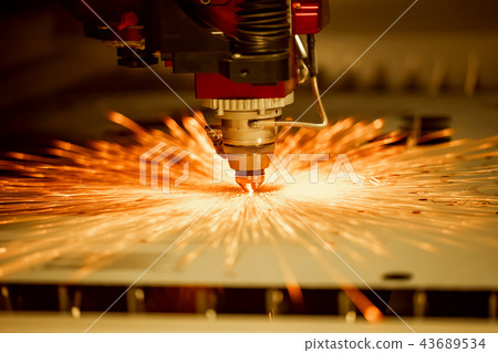 CNC Laser cutting of metal, modern industrial CNC Laser cutting of metal, modern industrial 43689534
