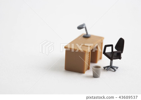 52 Hours Concept - empty desk and chair on white background 43689537