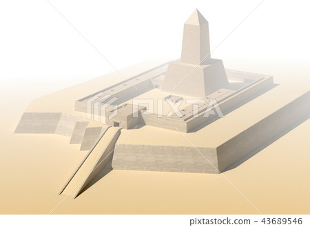 Anscient Temple of Abu Gorab Ruined Egypt 3d illustration 43689546