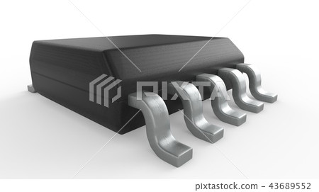 Electrionic Circuit Chip Package SSOP 3d illustration 43689552