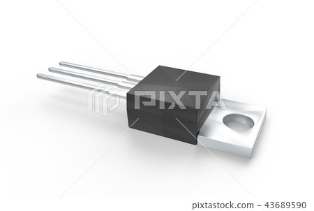 Isolated TO-220 MOSFET electronic package 3d illustration Isolated TO-220 MOSFET electronic package 3d illustration 43689590