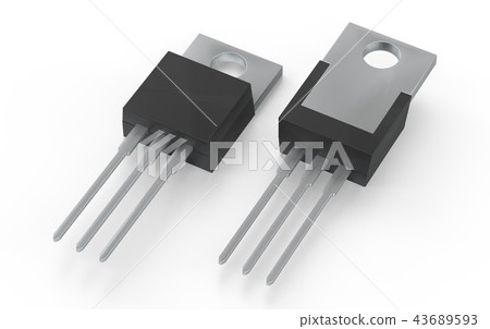 Isolated TO-220 MOSFET electronic package 3d illustration Isolated TO-220 MOSFET electronic package 3d illustration 43689593