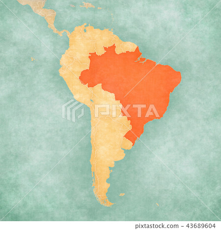 Map of South America - Brazil 43689604