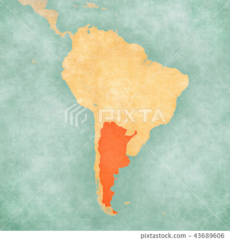 Argentina On A Map Of South America Map Of South America - Argentina - Stock Illustration [43689606] - Pixta