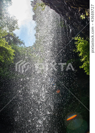瀑布背後,夏日瀑布,涼爽的風景,飛濺,活力,流水,清新,水聲,瀑布,在自然界, 瀑布背後,夏日瀑布,涼爽的風景,飛濺,活力,流水,清新,水聲,瀑布,在自然界, 43689727