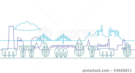 Street arrangement Line drawing Yokohama Street arrangement Line drawing Yokohama 43689851
