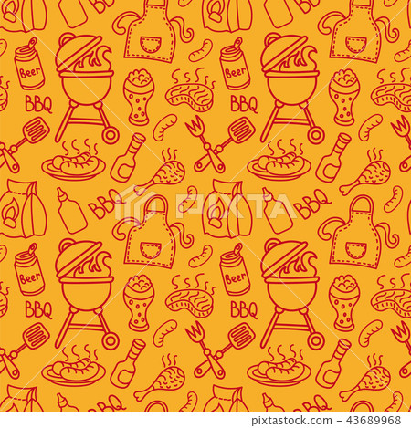 seamless barbecue pattern 43689968