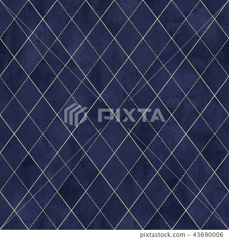Argyle geometric watercolor seamless pattern 43690006