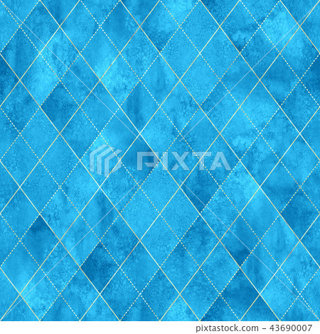 Argyle geometric watercolor seamless pattern 43690007