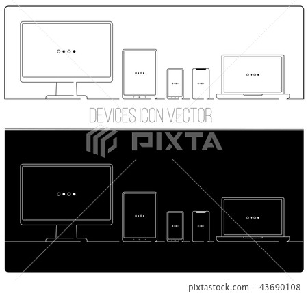 Electronic Devices Thin Line Icons - Stock Illustration [43690108] - PIXTA