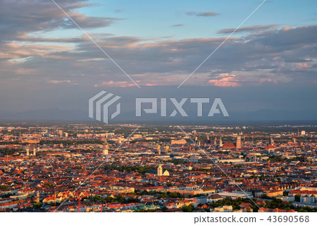 Aerial view of Munich. Munich, Bavaria, Germany 43690568