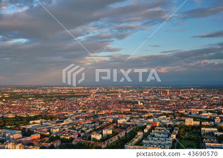Aerial view of Munich. Munich, Bavaria, Germany 43690570