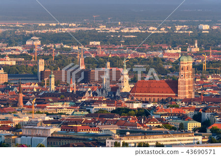 Aerial view of Munich. Munich, Bavaria, Germany 43690571
