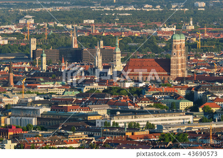 Aerial view of Munich. Munich, Bavaria, Germany 43690573