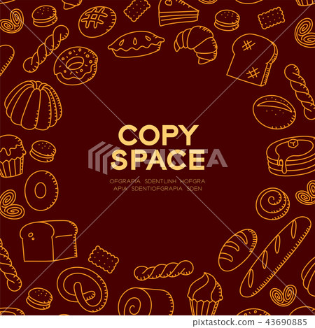 Bakery kids hand drawing set pattern background Bakery kids hand drawing set pattern background 43690885