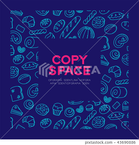 Bakery kids hand drawing set pattern background 43690886