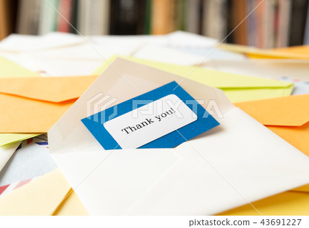Thank you thank you message card mail letter envelope 43691227