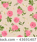 Seamless pattern with roses.  43691407