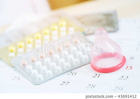 Close up shot of various condom pack 43691412
