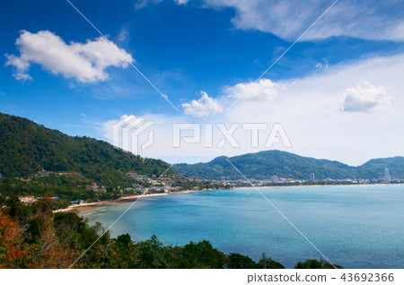Kalim beach-Patong beach high angle view, Phuket Kalim beach-Patong beach high angle view, Phuket 43692366