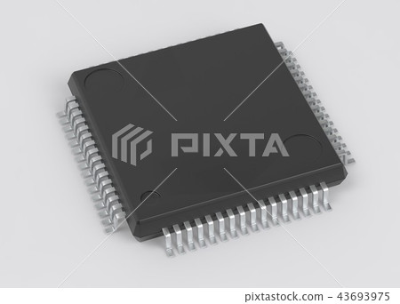 Electrionic Circuit Chip Package LQFP 3d illustration Electrionic Circuit Chip Package LQFP 3d illustration 43693975