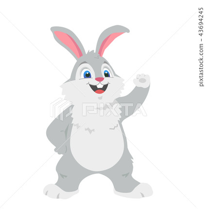 Happy rabbit - colorful cartoon character vector illustration Happy rabbit - colorful cartoon character vector illustration 43694245