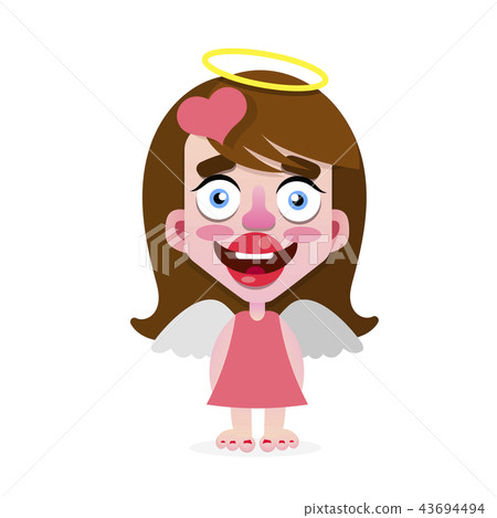 Cute angel girl with a halo on her head 43694494