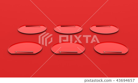 半月托盤和6人碗 43694657