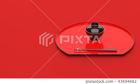 半月托盤和筷子和筷子左副本空間 43694662