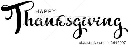 Happy Thanksgiving Calligraphy Lettering Text Stock Illustration 43696097 Pixta