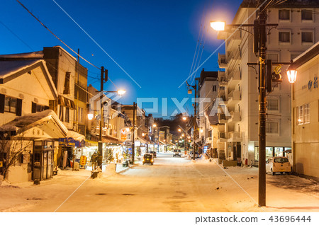 Street view of Lake Akan at night Street view of Lake Akan at night 43696444