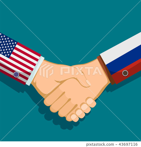 Handshake. Policy between the USA and Russia. Handshake. Policy between the USA and Russia. 43697116