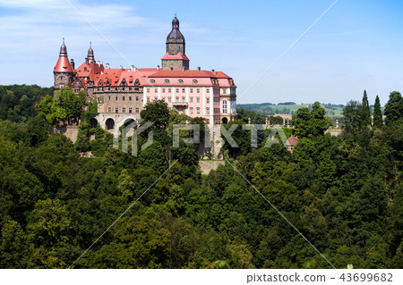 beautiful castle on a hill 43699682