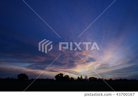 Beautiful  dramatic twilight sunset Landscape 43700167