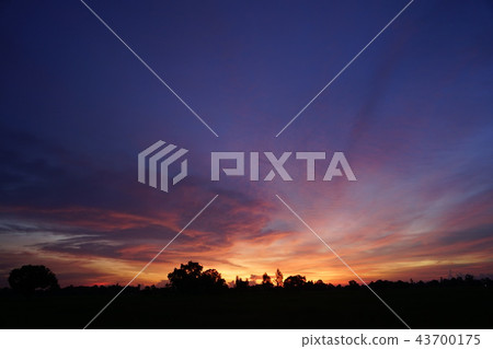Beautiful dramatic twilight sunset Landscape Beautiful dramatic twilight sunset Landscape 43700175