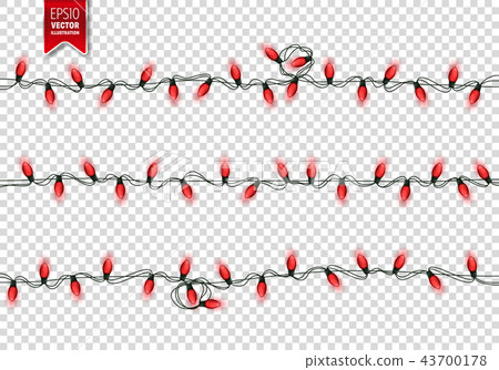 Christmas Red Festive Lights. Decorative Glowing Garland Isolated on Background. Shiny Colorful Christmas Red Festive Lights. Decorative Glowing Garland Isolated on Background. Shiny Colorful 43700178