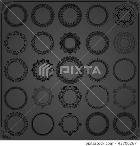 Vintage Set of Vector Round Elements Vintage Set of Vector Round Elements 43700267